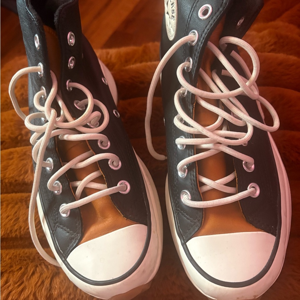 CONVERSE BLACK and MUSTARD YELLOW High-Top Sneakers